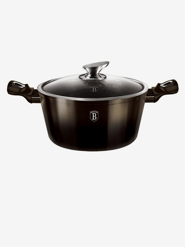 Berlingerhaus Posoda za pečenje z marmornato površino 28 cm Shiny Black Collection 2 pokrova BERLINGERHAUS