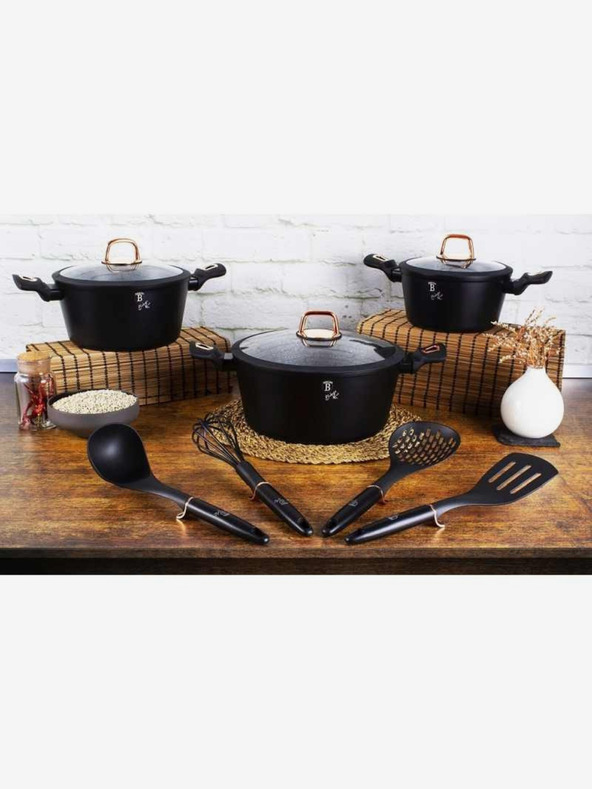 Berlingerhaus Ponev Wok z marmornato površino BERLINGERHAUS Black Rose Collection (28 cm)