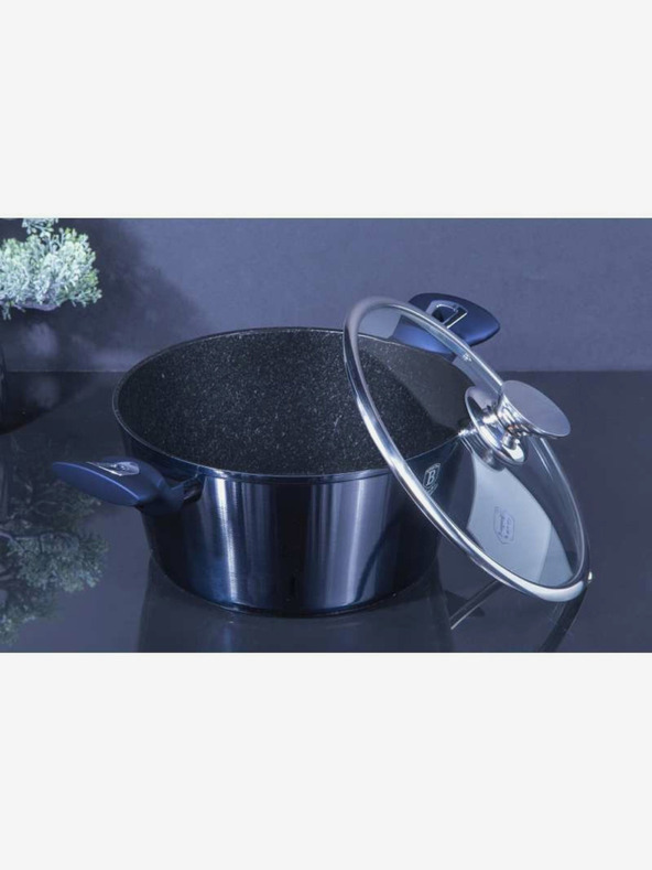 Berlingerhaus Kozica z marmornim povoršjem in pokrovom 24 cm BERLINGERHAUS Metallic Line Aquamarine Edition