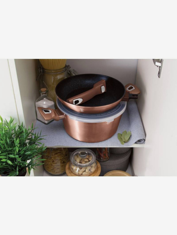 Berlingerhaus Garnitura posod s površino iz marmorja 13 kosov Rosegold Metallic Line BERLINGERHAUS