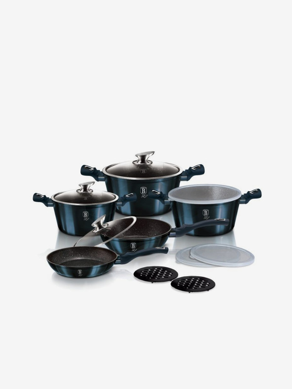 Berlingerhaus Komplet 13 posod Aquamarine Metallic Line BERLINGERHAUS z marmornato površino