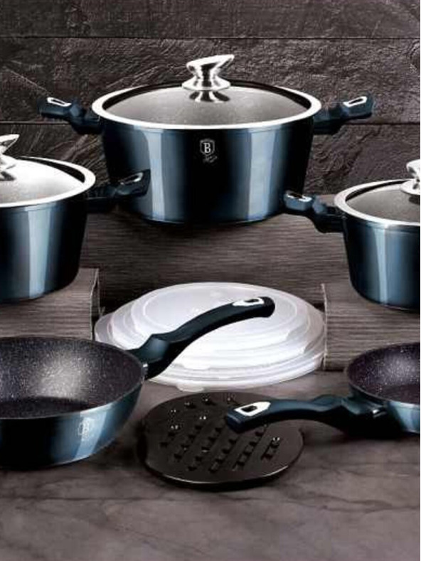 Berlingerhaus Komplet 13 posod Aquamarine Metallic Line BERLINGERHAUS z marmornato površino