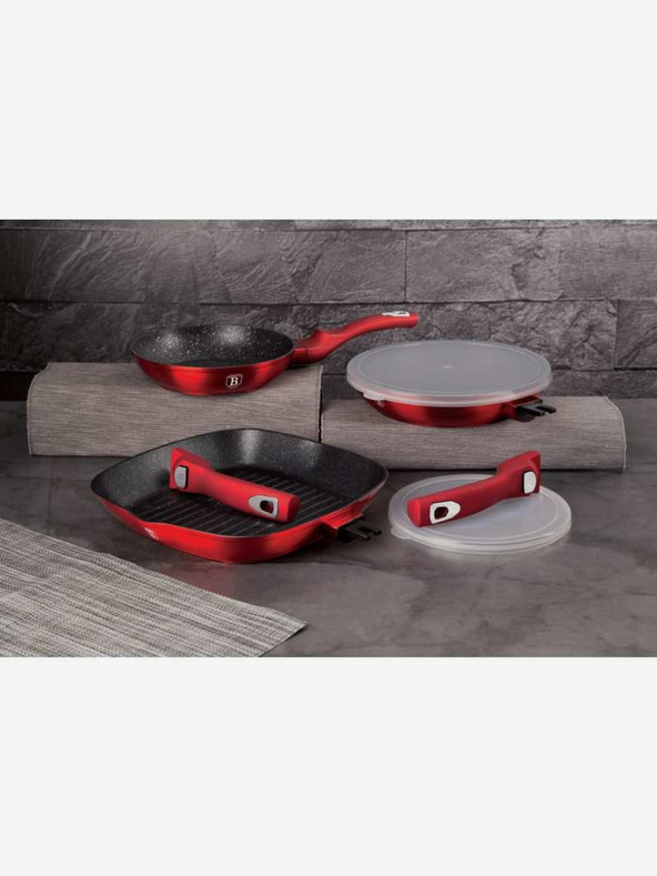 Berlingerhaus Ponev z odstranljivo ročajem komplet 5 kosov Burgundy Metallic Line žar BERLINGERHAUS