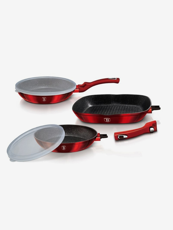 Berlingerhaus Ponev z odstranljivo ročajem komplet 5 kosov Burgundy Metallic Line žar BERLINGERHAUS