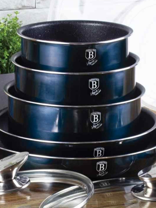 Berlingerhaus Garnitura posode z odstranljivim ročajem 12 kosov Aquamarine Edition BERLINGERHAUS