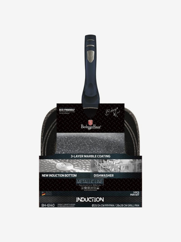 Berlingerhaus Komplet treh posod s površino iz marmorja BERLINGERHAUS Aquamarine Metallic Line