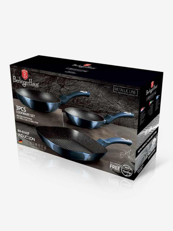 Berlingerhaus Komplet treh posod s površino iz marmorja BERLINGERHAUS Aquamarine Metallic Line