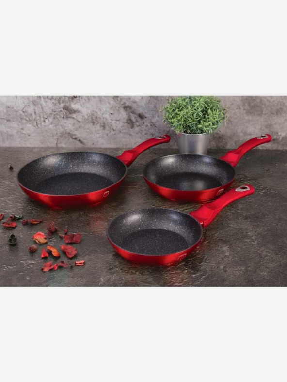 Berlingerhaus Ponev s površino iz marmorja komplet 3 kosov Burgundy Metallic Line BERLINGERHAUS