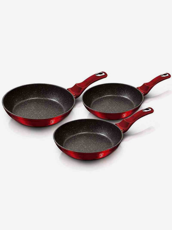 Berlingerhaus Ponev s površino iz marmorja komplet 3 kosov Burgundy Metallic Line BERLINGERHAUS