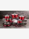 Berlingerhaus Garnitura posode z marmornato površino 18 kosov Burgundy Metallic Line BERLINGERHAUS