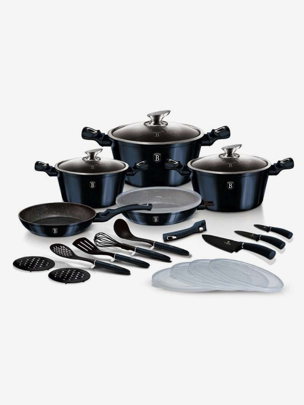 Berlingerhaus Garnitura za kuhanje s površino iz marmorja 22 kosov BERLINGERHAUS Metallic Line Aquamarine Edition