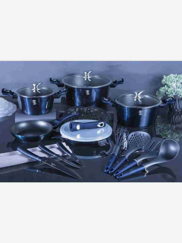 Berlingerhaus Garnitura za kuhanje s površino iz marmorja 22 kosov BERLINGERHAUS Metallic Line Aquamarine Edition