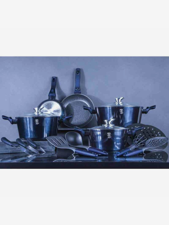 Berlingerhaus Garnitura za kuhanje s površino iz marmorja 22 kosov BERLINGERHAUS Metallic Line Aquamarine Edition