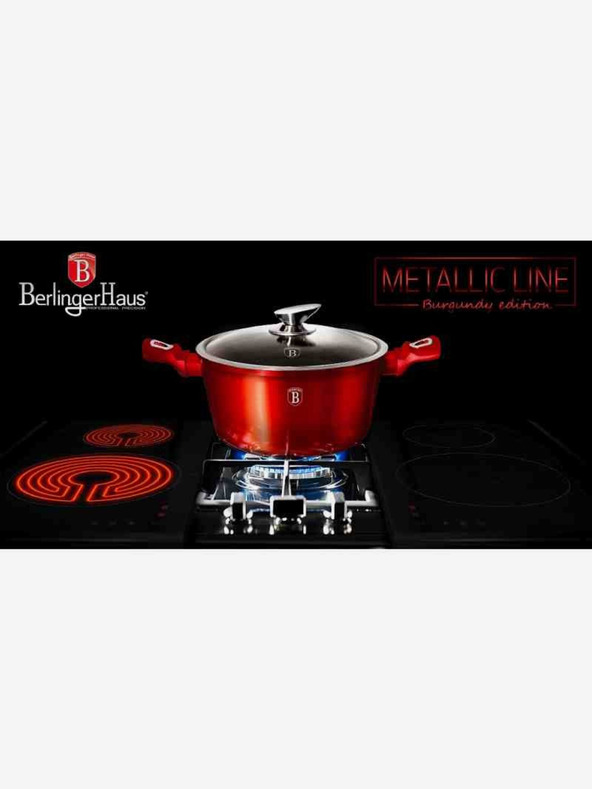 Berlingerhaus Komplet posod z marmornato površino 3 kosi Burgundy Metallic Line BERLINGERHAUS