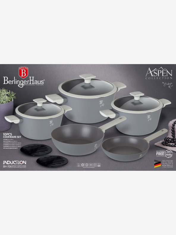 Berlingerhaus Garnitura za kuhanje s površino iz titana, ki se ne prijema, 10 kosov Aspen Collection BERLINGERHAUS