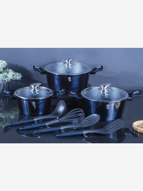 Berlingerhaus Komplet posode z marmornim povoršjem 10 kosov BERLINGERHAUS Aquamarine Metallic Line