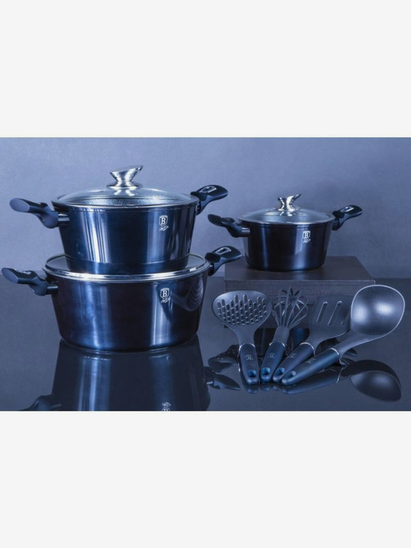 Berlingerhaus Komplet posode z marmornim povoršjem 10 kosov BERLINGERHAUS Aquamarine Metallic Line