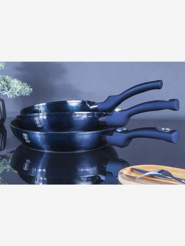 Berlingerhaus Garnitura treh ponvic s snemljivim ročajem 5 kosov BERLINGERHAUS Aquamarine Metallic Line