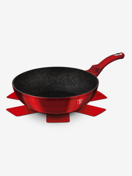 Berlingerhaus Wok ponev z marmornim povoršjem BERLINGERHAUS Burgundy Metallic Line (28 cm)