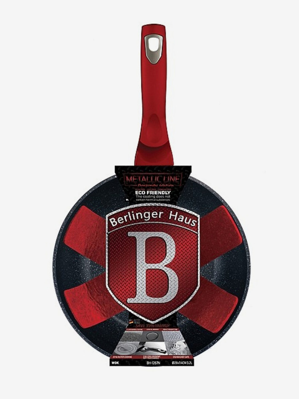 Berlingerhaus Wok ponev z marmornim povoršjem BERLINGERHAUS Burgundy Metallic Line (28 cm)