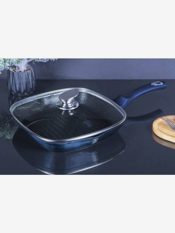 Berlingerhaus Posoda za žar z marmornato površino in pokrovom 28 cm BERLINGERHAUS Metallic Line Aquamarine Edition