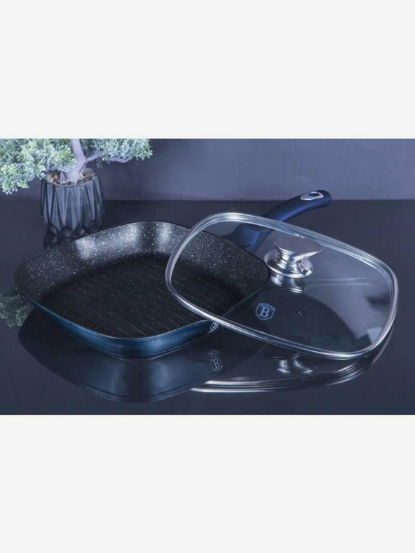 Berlingerhaus Posoda za žar z marmornato površino in pokrovom 28 cm BERLINGERHAUS Metallic Line Aquamarine Edition