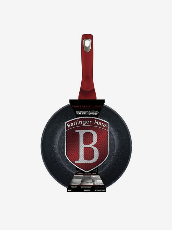 Berlingerhaus Wok ponev z marmornim povoršjem 30 cm Burgundy Metallic Line BERLINGERHAUS