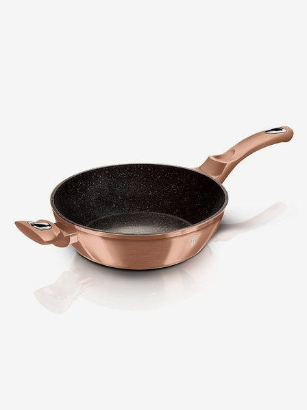 Berlingerhaus Globoka ponev s površino iz marmorja in pokrovom 28 cm Rosegold Metallic Line BERLINGERHAUS