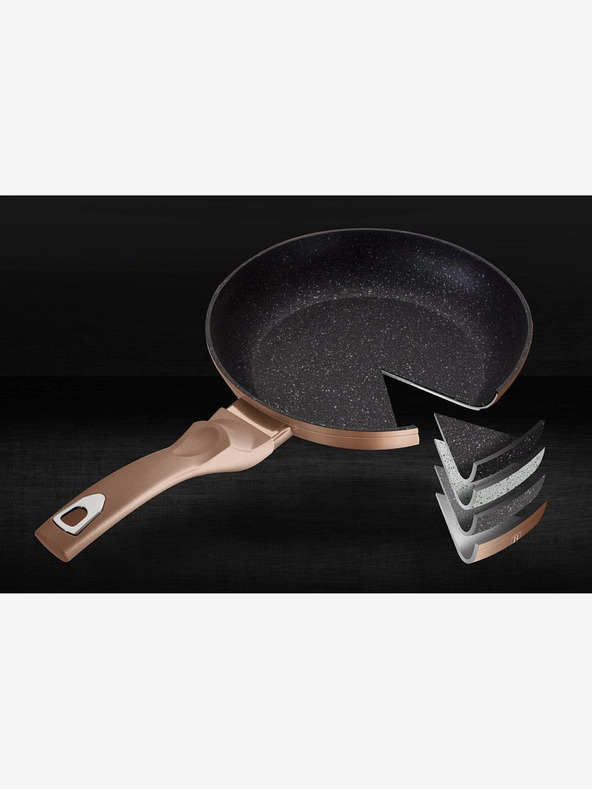 Berlingerhaus Globoka ponev s površino iz marmorja in pokrovom 28 cm Rosegold Metallic Line BERLINGERHAUS