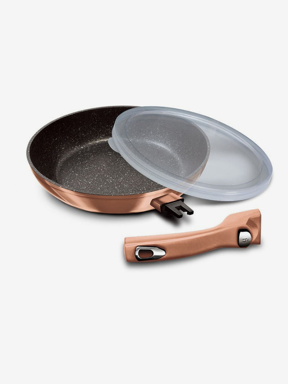 Berlingerhaus Ponev s snemljivim ročajem + pokrov 28 cm Rosegold Metallic Line BERLINGERHAUS