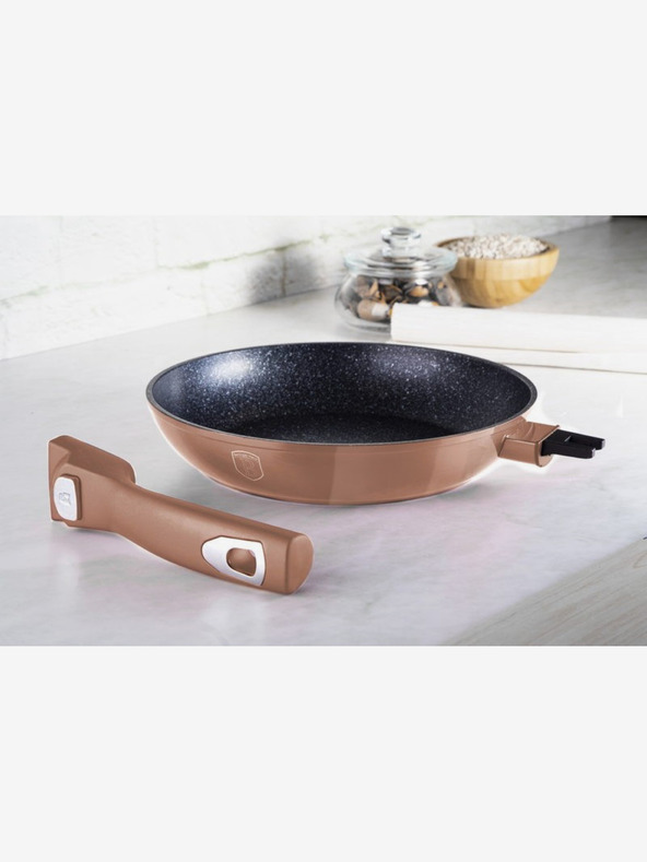 Berlingerhaus Ponev s snemljivim ročajem + pokrov 28 cm Rosegold Metallic Line BERLINGERHAUS