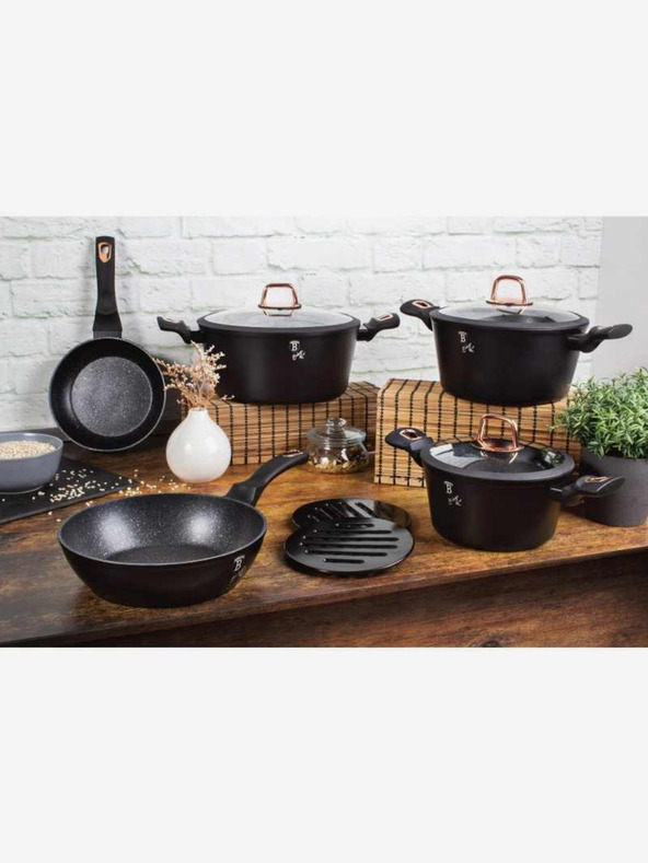 Berlingerhaus Ponev za peko na žaru z marmornato površino 28 cm Black Rose Collection BERLINGERHAUS