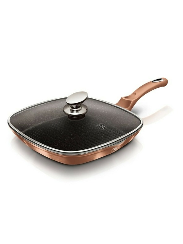 Berlingerhaus Žar ponev z marmornim povojem in pokrovko 28 cm Rosegold Metallic Line BERLINGERHAUS