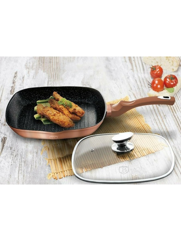 Berlingerhaus Žar ponev z marmornim povojem in pokrovko 28 cm Rosegold Metallic Line BERLINGERHAUS