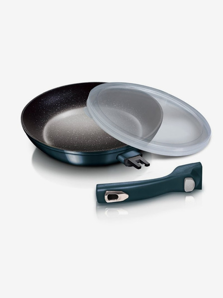 Berlingerhaus Ponev za peko na žaru s snemljivim ročajem + pokrov 24 cm BERLINGERHAUS Metallic Line Aquamarine Edition