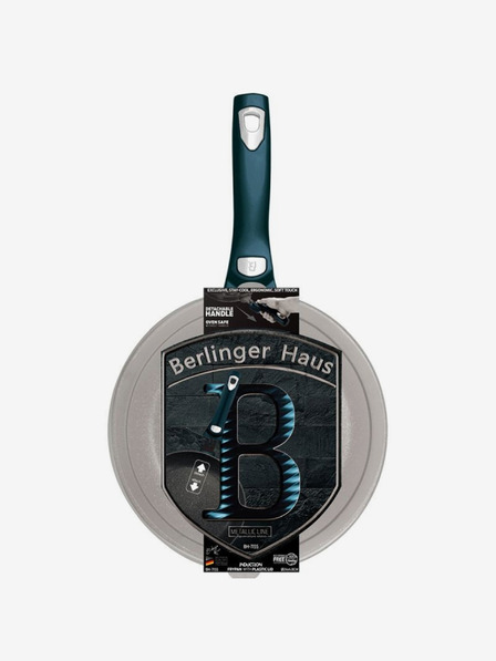 Berlingerhaus Ponev za peko na žaru s snemljivim ročajem + pokrov 24 cm BERLINGERHAUS Metallic Line Aquamarine Edition