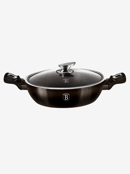 Berlingerhaus Globoka ponev s pokrovom 24 cm Shiny Black Collection BERLINGERHAUS