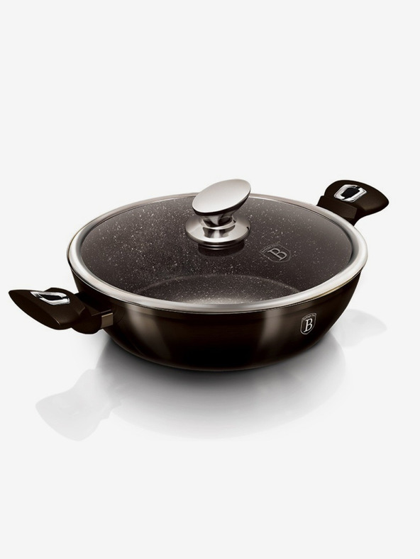 Berlingerhaus Globoka ponev s pokrovom 24 cm Shiny Black Collection BERLINGERHAUS