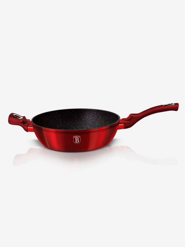 Berlingerhaus Globoka ponev z marmornim povojem in pokrovko 28 cm Burgundy Metallic Line BERLINGERHAUS