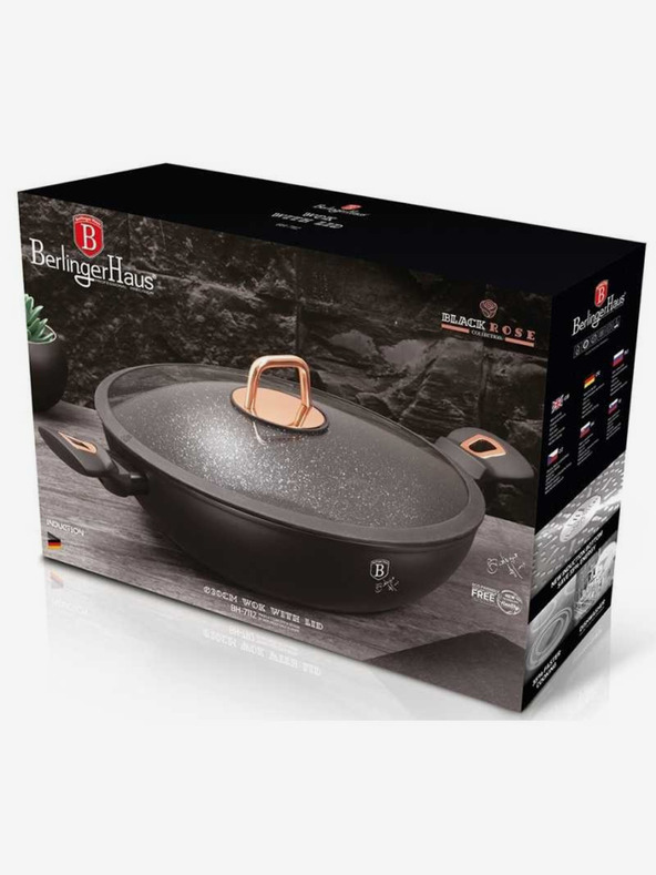Berlingerhaus WOK ponev s pokrovom 30 cm Black Rose Collection BERLINGERHAUS