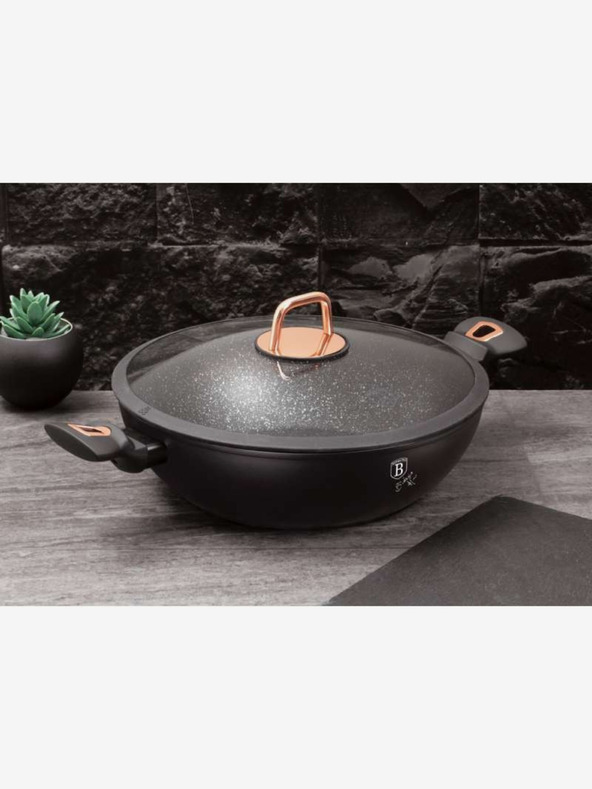 Berlingerhaus WOK ponev s pokrovom 30 cm Black Rose Collection BERLINGERHAUS