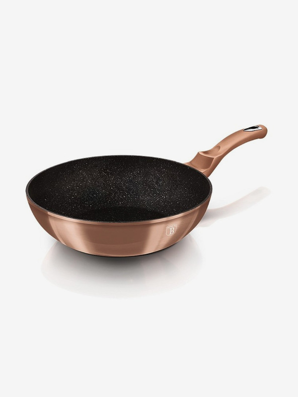 Berlingerhaus Ponev Wok z marmornato površino BERLINGERHAUS Rosegold Metallic Line (28 cm)