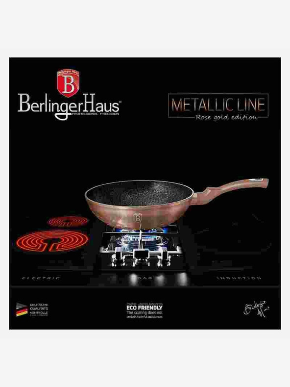 Berlingerhaus Ponev Wok z marmornato površino BERLINGERHAUS Rosegold Metallic Line (28 cm)