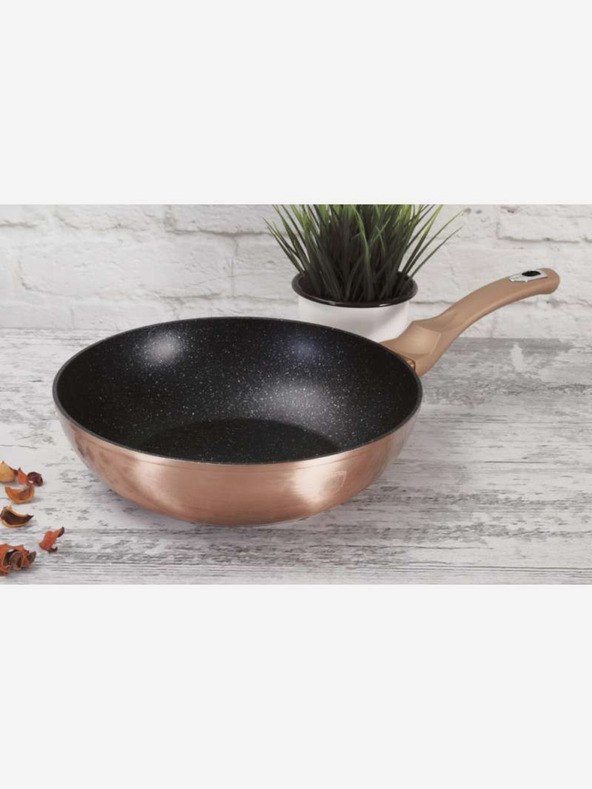 Berlingerhaus Ponev Wok z marmornato površino BERLINGERHAUS Rosegold Metallic Line (28 cm)