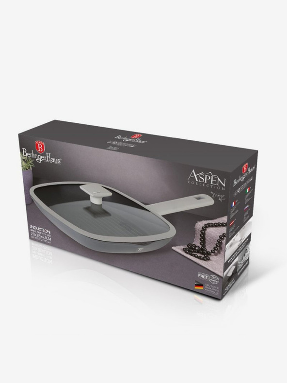 Berlingerhaus Ponev za peko na žaru s pokrovom s titanovo neprijemljivo prevleko 28 cm Aspen Collection BERLINGERHAUS