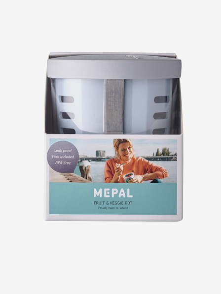 Mepal Svetlo moder prigrizkov zabojnik z mrežico Mepal Ellipse (600 ml)