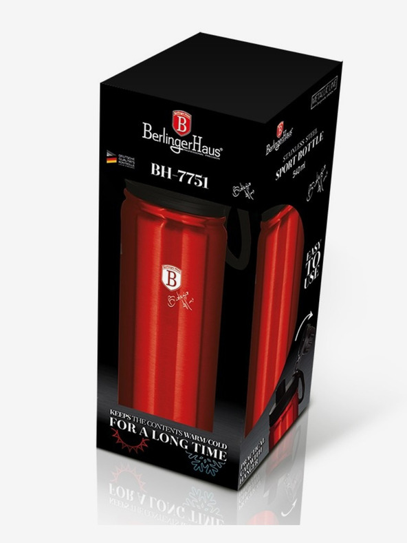 Berlingerhaus Športna steklenica iz nerjavečega jekla 0,54 l BERLINGERHAUS Burgundy Metallic Line