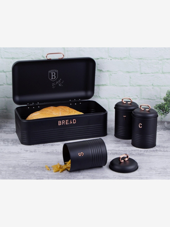 Berlingerhaus Komplet kruha in posode za živila 4 kosi Black Rose Collection BERLINGERHAUS