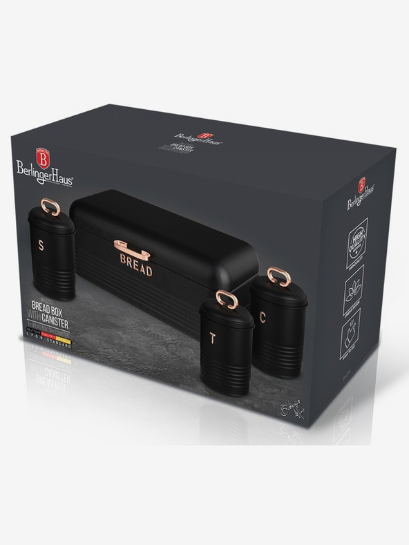 Berlingerhaus Komplet kruha in posode za živila 4 kosi Black Rose Collection BERLINGERHAUS