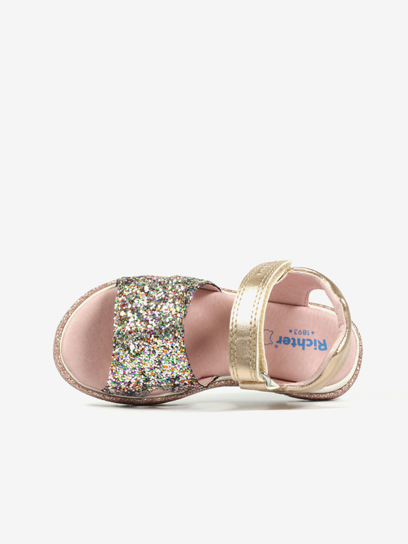 Richter Dekliški sandali v zlati in roza barvi Richter